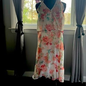 Summer floral tank ruffle dress